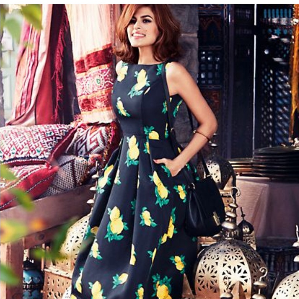 Eva Mendes NY & Co Felicity Dress—-Lemon Print